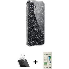 Cepte Toptan Galaxy A14 4g Yankı Doku Prime - Siyah 20D Premium Cam Ekran Koruyucu + Şeffaf Kamera Lens Koruma Cam