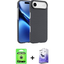 BUTİMAR'S iPhone 17 Air Doruk Serisi - Siyah Bilvis 5in1 5d Magic Hayalet Cam Ekran Koruyucu + Gümüş Raze Metal Kamera Lens