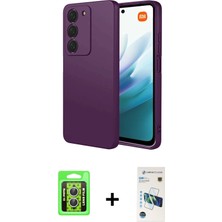 Cepte Toptan Redmi 15 4g Kozmos Yansıma Özel Seri - Siyah 3D Antistatik Cam Ekran Koruyucu + Gümüş Raze Metal Kamera Lens