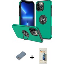 Cepte Toptan iPhone 13 Pro Max Odak Form Prime - Siyah 6d Mat Seramik Hayalet Nano Ekran Koruyucu + Mor Metal Kamera Lens Koruma Cam