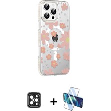 Cepte Toptan iPhone 16 Pro Max Yörünge Işık Prime - Siyah 3D Antistatik Cam Ekran Koruyucu + Siyah Pvd Metal Kamera Lens