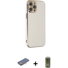 Cepte Toptan iPhone 12 Pro Max Yankı Serisi - Siyah Joko Magic 5d Hayalet Cam + Pembe Renkli Kamera Lens Koruma Cam