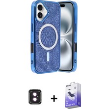 BUTİMAR'S iPhone 16 Eksen Çizgi - Siyah Bilvis 5in1 5d Magic Hayalet Cam Ekran Koruyucu + Pembe Pvd Metal Kamera Lens