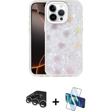 Cepte Toptan iPhone 15 Pro Odak Prime - Siyah 3D Antistatik Seramik Nano Ekran Koruyucu + Gümüş Raze Metal Kamera Lens