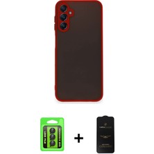 Cepte Toptan Galaxy A15 4g Ahenk Çizgi Serisi - Siyah 6d Antistatik Mat Seramik Hayalet Nano Ekran Koruyucu + Siyah Raze Metal Kamera Lens