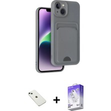 Cepte Toptan iPhone 14 Vadi Çizgi Prime - Siyah Bilvis 5in1 3D Magic Cam Ekran Koruyucu + Yeşil Diamond Kamera Lens
