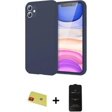 Cepte Toptan iPhone 11 Kozmos Yansıma Özel Seri - Siyah 6d Antistatik Mat Seramik Hayalet Nano Ekran Koruyucu + Kırmızı Rainbow Kamera Lens Koruma Cam