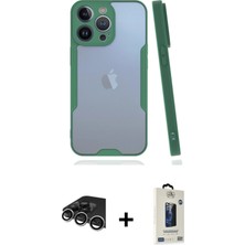 Cepte Toptan iPhone 14 Pro Max Atlas Asil Serisi - Siyah Bilvis Hayalet Cam Ekran Koruyucu + Gümüş Raze Metal Kamera Lens