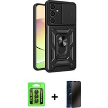 Cepte Toptan Galaxy A25 5g Ahenk Klasik - Siyah 3D Antistatik Hayalet Cam Ekran Koruyucu + Siyah Raze Metal Kamera Lens