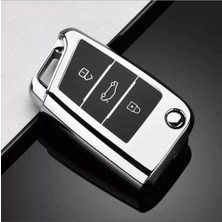 Gma Keys Volkswagen Golf 7 Golf 7,5 Tiguan Polo T-Roc Seat Skoda Nano Anahtar Kılıfı Gümüş Siyah Renk