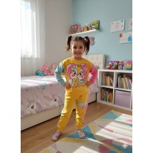 Kız Çocuk Eşofman Takımı Renk Bloklu Baskılı