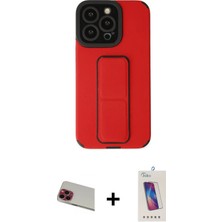 BUTİMAR'S iPhone 13 Pro Max Çekirdek Yansıma - Siyah Joko 5d Cam + Kırmızı Rainbow Kamera Lens Koruma Cam