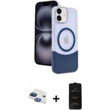 iPhone 11 Kozmos Form Özel Seri - Siyah 6d Antistatik Mat Seramik Hayalet Nano Ekran Koruyucu + Lacivert Pers Alüminyum Kamera Lens