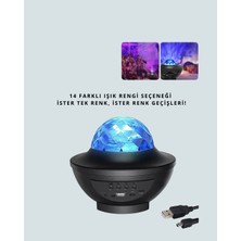 Yıldız & Okyanus Dalga Projektörü – Bluetooth / USB Hoparlörlü - Lisinya