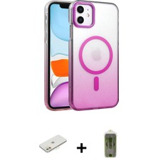 iPhone 11 Ahenk Doku Özel Seri - Siyah Joko Magic 5d Hayalet Cam + Turuncu Renkli Kamera Lens Koruma Cam