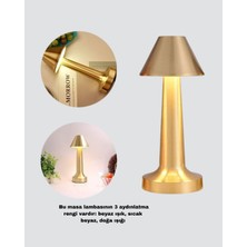 Kablosuz LED Masa Lambası 1800MAH 3 Renk Aydınlatma Dokunmatik - Lisinya