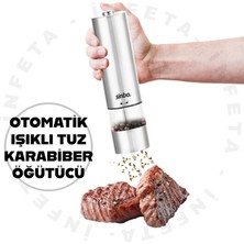 İnfeta Sinbo SHB-7502 Işıklı Otomatik Tuz & Karabiber Öğütücü Pilli Değirmen