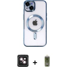 iPhone 14 Nova Işık Özel Seri - Siyah Joko Magic 5d Hayalet Cam + Pembe Pvd Metal Kamera Lens