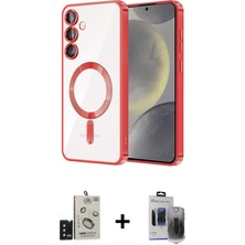 Cepte Toptan Galaxy S24 Nova Işık Özel Seri - Siyah Vanessa Magic Hayalet Cam + Siyah Bilvis Titan Kamera Lens