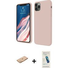 Cepte Toptan iPhone 11 Pro Kozmos Yansıma Özel Seri - Şeffaf Pasifik Cam Ekran Koruyucu + Turuncu Renkli Kamera Lens Koruma Cam