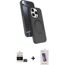 iPhone 14 Pro Max Iz Işık Koleksiyonu - Siyah Joko 5d Cam + Gold Bilvis Titan Kamera Lens