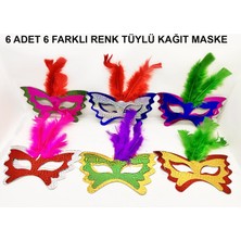 Ttt Tüylü Kağıt Parti Venedik Balo After Maskesi 6 Adet
