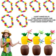 Ttt Tropikal Hawaii Parti Malzemeleri – Kolye, Pipet, Bardak Seti
