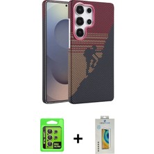 Galaxy S24 Ultra Doruk Serisi - Siyah Polymer Nano Ekran Koruyucu + Sarı Raze Metal Kamera Lens