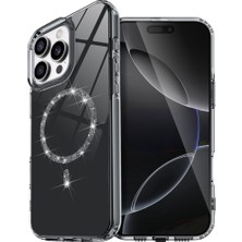 Kordify Newface Apple iPhone 15 Pro Max Uyumlu Live Diamond Magsafe Kapak – Parlak Taşlı Şık Tasarım & Güçlü Manyetik Kılıf