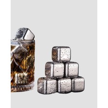 Eco Lounge Paslanmaz Çelik Metal Buz Küpü Seti Sulandırmadan Soğutma ve Klips Dahil