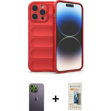 iPhone 13 Pro Max Atlas Koleksiyonu - Siyah 6d Mat Seramik Hayalet Nano Ekran Koruyucu + Yeşil Neon Fosforlu Kamera Lens