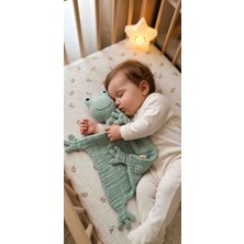 O&G Collection Sevimli Kurbağa %100 Pamuklu 8 Katlı Müslin Uyku Arkadaşı / Bebek Hediyelik / Oyuncak