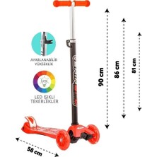 Eco Lounge Torutoys Kırmızı Twist Işıklı Scooter Kırmızı