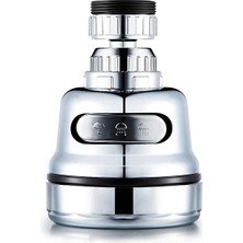 Eco Lounge 360° Döner Krom 3 Fonksiyonlu Musluk Başlığı | Sıçramasız, Basınçlı ve Su Tasarruflu