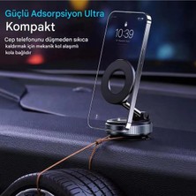 Allmart 360 Derece Dönebilen Güçlü Vakumlu Magsafe Araç Içi ve Masa Üstü Halka Telefon Tutucu