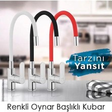 Eco Lounge Esnek Kıvrılabilir Renkli Silikon Oynar Başlıklı Musluk Bataryası Başlığı Kubar