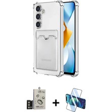 BUTİMAR'S Galaxy S24 Doruk Klasik Koleksiyonu - Siyah 3D Antistatik Cam Ekran Koruyucu + Gold Bilvis Titan Kamera Lens