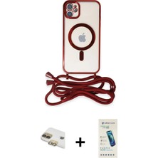 Cepte Toptan iPhone 11 Eksen Özel Seri - Şeffaf Pasifik Cam Ekran Koruyucu + Gold Pers Alüminyum Kamera Lens