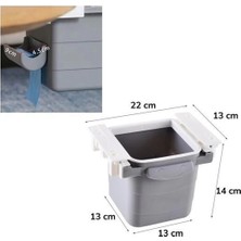 Eco Lounge Mini Masa Çöp Kovası Plastik Tezgah Altı Geri Çekilebilir Yapışkanlı Görünmez Bölme Pratik