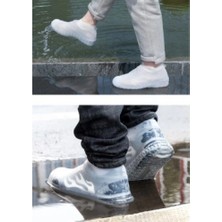 Eco Lounge Silikon Ayakkabı Kılıfı Kaymaz Su Kir Geçirmez  M Beden Beyaz