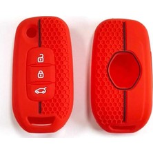 Gma Keys Renault Megane4 Clio5 Captur ve Koleos Taliant Express Petek Desenli Anahtar Kılıfı Kırmızı