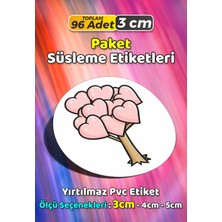 Sb Store Kalp Temalı Ambalaj Hediye Paket Süsleme Etiketi Model 111 - 96 Adet 3cm