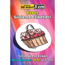 Sb Store Kalp Temalı Ambalaj Hediye Paket Süsleme Etiketi Model 105 - 96 Adet 3cm