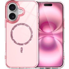 Kordify Newface Apple iPhone 16 Plus Uyumlu Live Diamond Magsafe Kapak – Parlak Taşlı Şık Tasarım & Güçlü Manyetik Kılıf