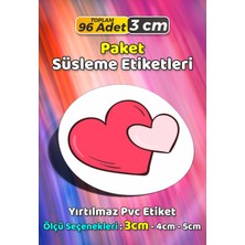 Sb Store Kalp Temalı Ambalaj Hediye Paket Süsleme Etiketi Model 101 - 96 Adet 3cm