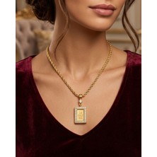 Hg.Aksesuar 22 Ayar Altın Kaplama Külçe Kolye