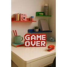 Three Dittle Birds Retro Game Over Kabartmalı Dekoratif Obje - Kırmızı | Masaüstü ve Duvar Süsü | Hediye