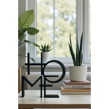 Three Dittle Birds Home Dekor Yazısı Modern Ev Aksesuarı – Minimalist Masa Üstü Dekor, Siyah Home Yazı Obje