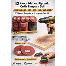 irişka 115 mm Cırt Zımpara Kağıdı El Zımparaları Ucu Seti Matkap Aparatı Avuç Içi Spiral Taşlama