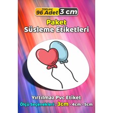 Sb Store Kalp Temalı Ambalaj Hediye Paket Süsleme Etiketi Model 119 - 96 Adet 3cm